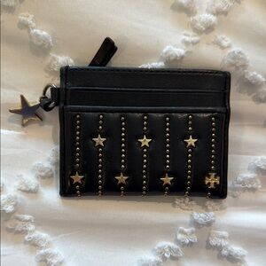 Tory Burch Black and Gold Star Card Holder